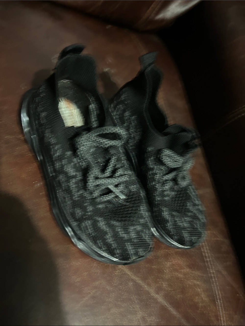 Kids Black Knit Athletic Sneakers - Brand Unknown